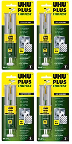4 x UHU PLUS endfest 2-K-Epoxidkleber 4 x 25g für höchste Belastungen