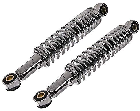 2 Stoßdämpfer/Federbein - 240 mm - Chrom - Einstellbar - Hydraulisch - für Simson