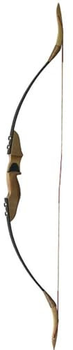 ZSHJG 54 Zoll Takedown Recurve Bogen Traditionell Holzbogen Longboegn 30-50lbs Erwachsene Jagdbogen Hölzerne Riser Sportbogen Rechte Hand für Bogensport (50lbs)