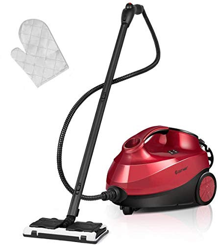 COSTWAY 2000W Pulitore a Vapore con 19 Accessori e Serbatoio da 1,5L, Vapore per Tappeti, per Pulizie Profonde Pavimenti Finestre e Macchine (rosso)