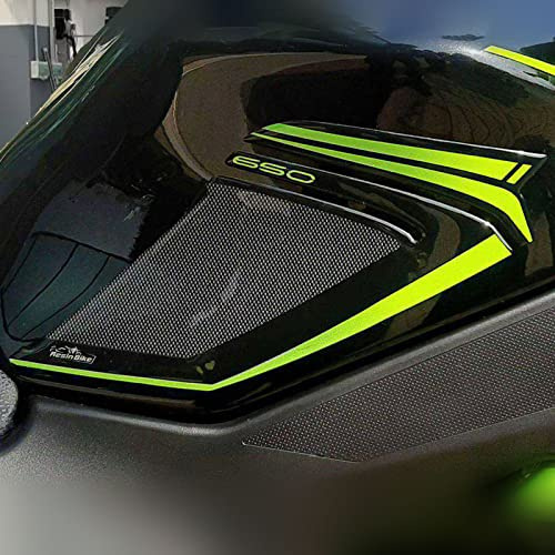 Resin Bike Aufkleber Motorrad Kompatibel Mit Kawasaki Z650 2021-2024. Motorrad Seitenschutzgitter Grip Tank-Schutzfolie vor Stößen und Kratzern. Aufklebersatz 3D-Harzklebstoff