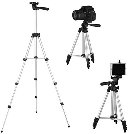 Universal Phone Tripod, Adjustable Height Cell Phone Tripod Stand, Small Travel Tripod Stand for Digital Camera, Smartphones, with Storage Bag