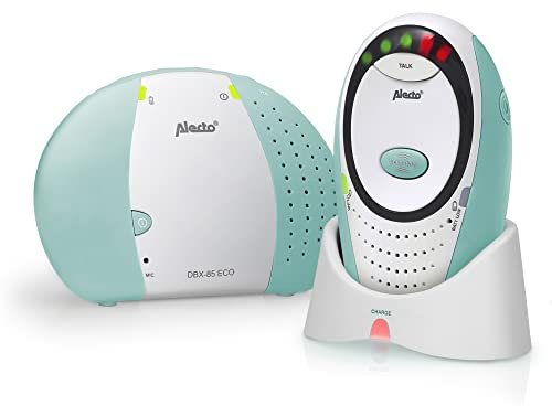 Alecto Baby DBX88GS Babyphone - 100% Störungsfreie und Sicherer Verbindung - Gegensprechfunktion - Nachtlicht - VOX-Funktion - Lange Standby-Zeit - Einstellbare Empfindlichkeit - Weiß / Grau