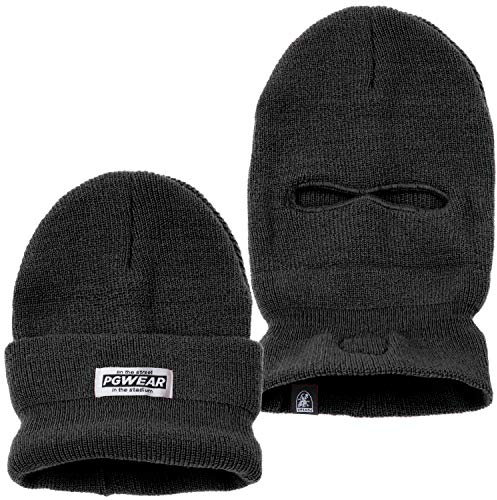PG Wear Mütze und Sturmhaube Troublemaker 2 in 1 dunkelgrau, Einheitsgröße