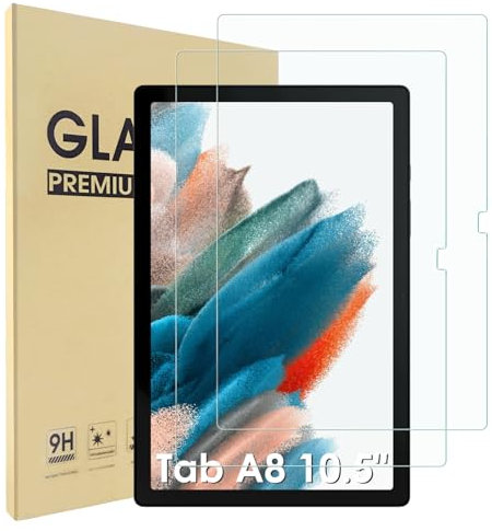 Hianjoo 2 Piezas Protector Pantalla Compatible con Samsung Galaxy Tab A8 10.5 / Compatible con Blackview Tab 15 PRO 10.5, Cristal Tablet Salvapantallas Vidrio Templado [9H Dureza Alta Claridad]