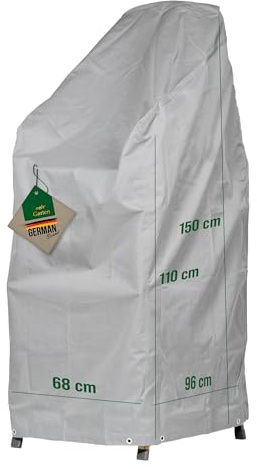 Mehr Garten Premium Protect Abdeckung Stapelstühle 68x96x110/150 cm | wasserdicht, UV-beständig und atmungsaktiv – 2-lagiges Polyestergewebe, Schutzhülle für Gartenstühle mit Kordelzug