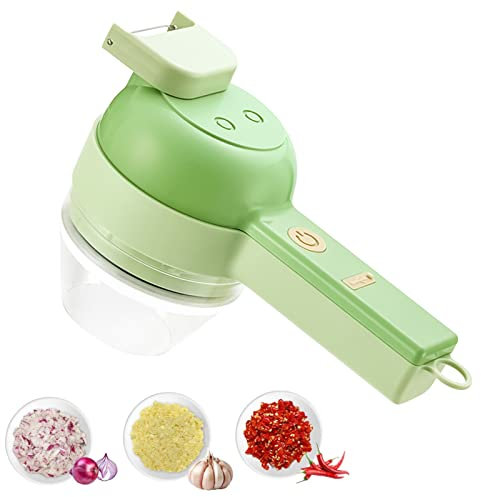 2022 4 in 1 Portable Electric Vegetable Cutter, 2022 Upgrade Mini Cordless Kitchen Vegetable Cutter, Juicer, Chopper, Electric Cleaning Brush