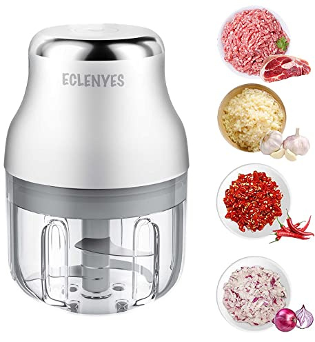 Garlic Chopper, Mini Food Processor, USB Rechargeable Mini Chopper, Powerful Garlic Crusher, Blender to Vegetable, Wireless Vegetable Grinder for Ginger, Chili, Fruit, Meat, etc（250ML）
