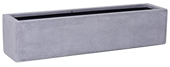 VIVANNO Blumenkasten Flobo Balkonkasten Pflanzkasten Beton-Optik Grau 80 cm | Rechteckiger Fiberglas Pflanztrog für Balkon & Fensterbank - Frostsicherer Kräuterkasten in Stein-Optik - 15x80x17 cm