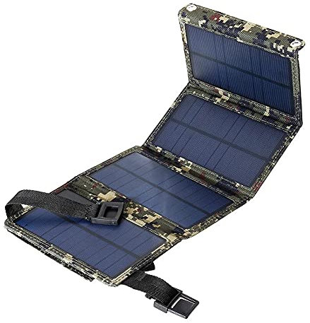 Caricabatterie Solare Pieghevole Impermeabile da 7W, Power Bank Portatile con Porta USB, Batteria di Backup Compatta per Ricaricare Velocemente Smartphone E Tablet, per Escursionismo Zaino