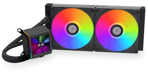 Lian-Li Galahad II LCD CPU Liquid Cooler - Black, 280mm, ARGB Fan