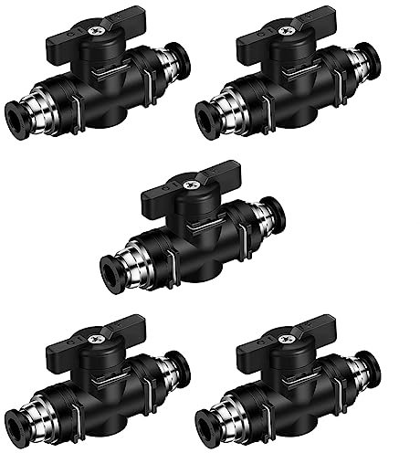 iFutniew Pneumatischer Kugelhahn, Push-to-Connect-Armaturen, Kugelhahn, Luftstromregelventil, Luftarmaturen, gerade, Schnellanschluss, 6 mm