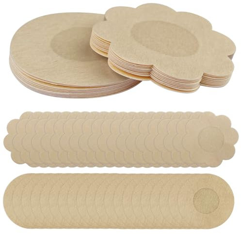 Rseuphiee 60 pièces Cache Tetons Femme, 15 Paires Rond, 15 Paires Fleur, Cache Tetons Femme Jetable, Cache Teton Invisible, Auto Adhésif Invisible en Nipple Cover, Autocollants Respirants Mamelons
