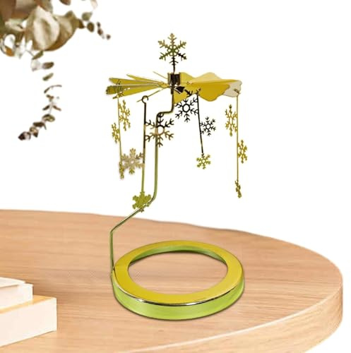 Girandola per candele a forma di albero a forma di candela, in acciaio inox, rotante, rotante, per decorazioni natalizie
