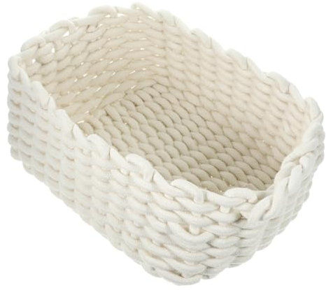 IMIKEYA Baumwollseilkorb Geflochtener Aufbewahrungskorb Für Snacks Und Kleinigkeiten Praktischer Organizer Für Schlafzimmer Und Schreibtisch Langlebiges Wohnaccessoire Aus Baumwollseil