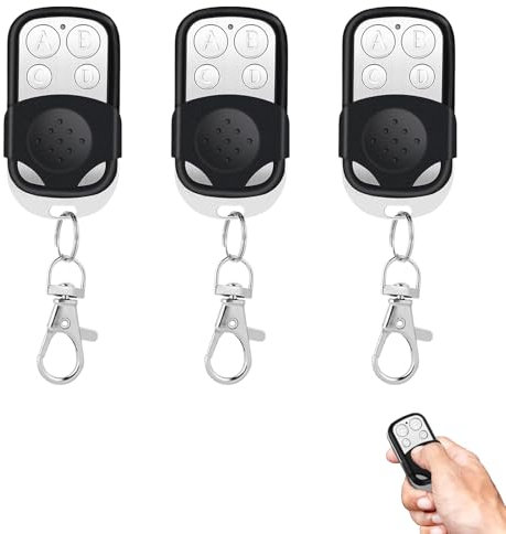 3 Pieces 433MHz Universal Garage Door Opener Remote, Remote Control Key Fob Wireless Key Fob with Slide Cove, Wireless Control for Car Garage and Gate, Compatible with Multiple Models and Chip Types