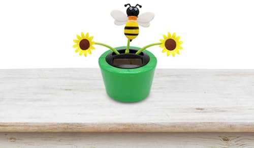 Huayeex Solarspielzeug Sonnenblumenornament | Sonnenblumen-Solar-Auto-Ornament | Tragbares Autospielzeug mit schüttelndem Kopf, wiederverwendbare solarbetriebene Armaturenbrett-Dekoration für Zuhause,