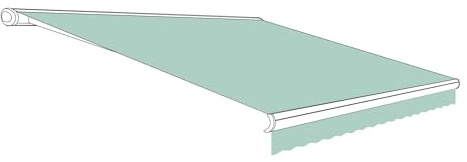 Eclipse Markisenstoff mit Volant aus Polyacryl inkl. Keder, hochwertiges Markisentuch Farbe: Linde, Markisenbreite: 4.0 m x 3.0 m Zubehör für verschiedene Markisen Sonnenschutz für Balkon und Terrasse