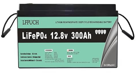 Leisure batterie，12V 300Ah LiFePO4-Batterie, Lithium-Eisenphosphat-Batterie anstelle einer AGM-Autobatterie oder einer Deep-Cycle-Batterie, Geeignet für Photovoltaikanlagen, Energiespeichersysteme