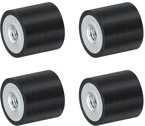 QUARKZMAN 4 Stück 10 x 10mm M3 Gewindebuchsen aus Gummi, Vibrationsisolatoren, Ersetzt Anti-Vibrationspads Flache Silentblock-Basisblock