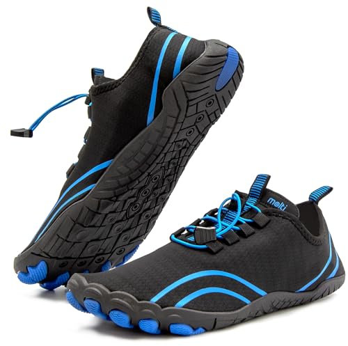 molti Badeschuhe für Damen & Herren – Aquaschuhe Schwimmschuhe mit Drainagelöchern – schnelltrocknend & rutschfest – Wasserschuhe Strandschuhe Unisex Gr. 36–45 inkl. Beutel mit Kordelzug