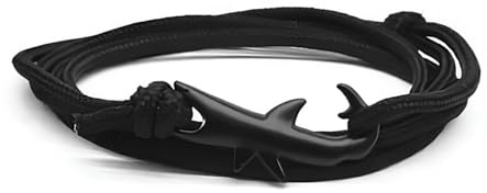 aninu Hai-Armband mit Tracking-App – Hai-Patenschaft als Geschenk für Herren Damen Kinder, Surfer-Wickelarmband Partnerarmband Freundschaftsarmband Paracord, personalisiert, 7 Farben