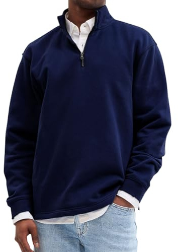 Felpa da uomo, taglie grandi, da viaggio, sportiva, plaid, slim fit, con cappuccio, a maniche lunghe, con tasca, Blu marino, XXL