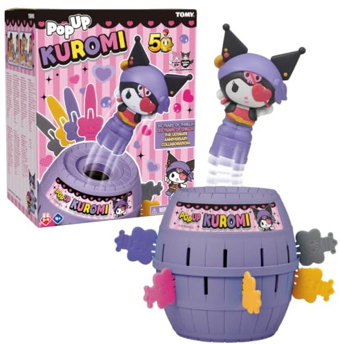 TOMY Pop Up Kuromi - Family Action Game - 2-4 Players | Officially Licensed Sanrio Kuromi Toys, Easy to Play Preschool Games, Family Game Night, Hello Kitty Games, Ages 4 Years+
