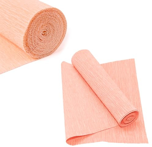 Rollo de papel crepé champán, 50 cm de ancho y 250 cm de largo, hoja de papel crepé para hacer flores, ceremonia de boda, decoración de fiesta de cumpleaños, manualidades (2 rollos)