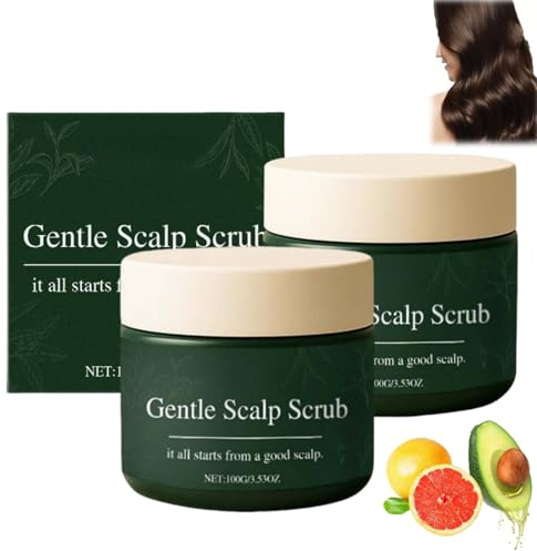 Lissima Natural Gentle Scalp Scrub,Deep Cleansing & Nourishing Exfoliating,Moisturizing and Comfortable,Relieve Itchy Scalp & Dandruff, Gentle Formula, for All Hair Types (2PCS, 100G)