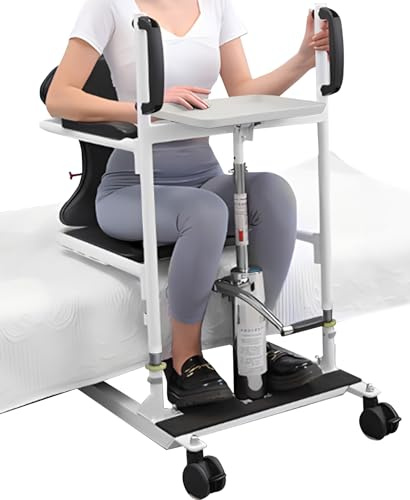 AIBOTY Hydraulischer Patientenlift-Transferstuhl, Hydraulischer Lift-Transferstuhl mit 180° Geteiltem Sitz, Hebehilfe für Häusliche Pflege, Auto, Transportrollstuhl für Senioren, Erwachsene