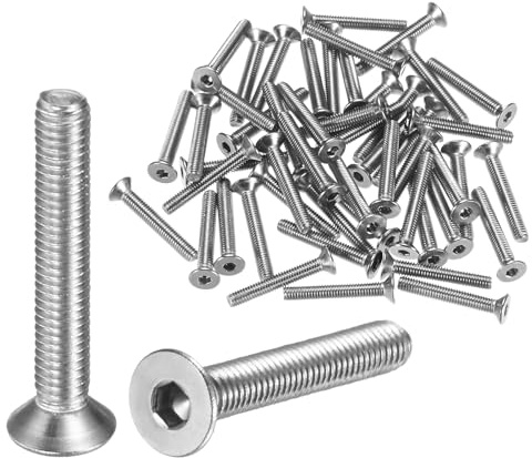M METERXITY 50er-Pack Senkkopf Maschinenschrauben M3 x 20mm Innensechskant Zylinderkopfschrauben 304 Edelstahl Senkkopf Befestigungselemente Schrauben Für Elektronik/Haushalt