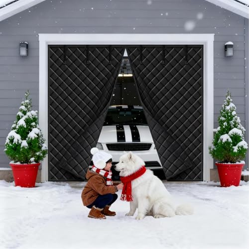 Rideau Porte Isolant Thermique, Rideau Anti Froid Garage, Porte Garage BâChe Isolante Hiver, Rideaus Isolant Thermique Froid L'Hiver, Noir 427x305 Cm(Gris,457x213 cm)