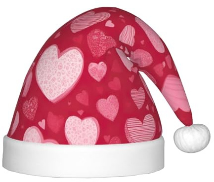 OAZCVBNN Sombrero de elfo de Navidad con estampado de San Valentín, gorro de fiesta para niños, Año Nuevo, celebración, gorro de Navidad