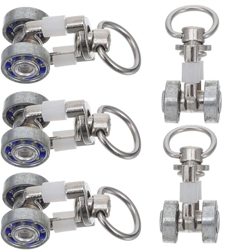 BESPORTBLE Lot de 5 Roulettes Métalliques pour Rideaux Coulissants, Roulements à Billes en Acier, Accessoires de Remplacement pour Tringle à Rideaux à Glissement Fluide (couleur Aléatoire)