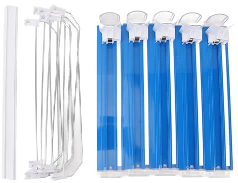 5 unidades de organizador de bebidas para la nevera, dispensador de latas de refresco con empuje automático y divisiones ajustables, dispensador automático de latas de cerveza, ref (Azul)