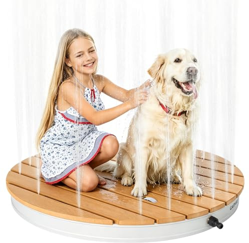 Gartendusche Aussendusche Garten Bodendusche Outdoor, Mobile Bodendusche Campingdusche, Mit Fußrad,Rund Fontänenhöhe Bis 4.5 m, Außendusche Rutschfest,Wasserdichte Pooldusche,Garten/Pool/Sauna