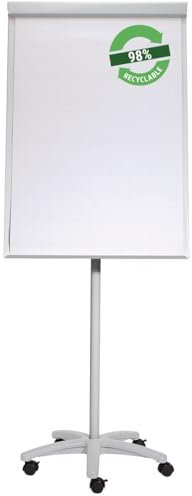 MAUL Flipchart MAULoffice 70 x 100 cm | mobile Magnettafel mit Sternfuß | 3-fach höhenverstellbar | geeignet für Papier in verschiedenen Formaten | mit Ablage für Marker und Stifte | Grau