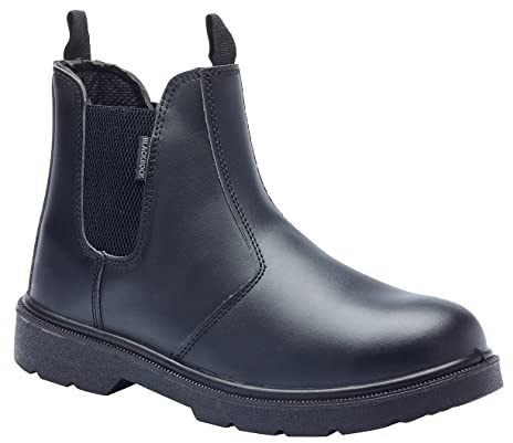 Blackrock Bottes de sécurité Dealer, embout en acier, bottes Chelsea, hommes, femmes, chaussures de sécurité, jardinage, noir, équitation, cour, chaussures à enfiler, légère