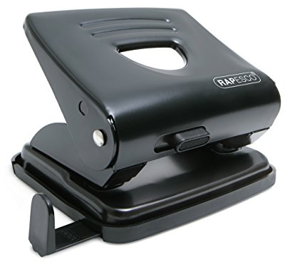 Rapesco 1030 Perforadora Metálica de 2 Agujeros 825, 25 Hojas de Capacidad, Negro