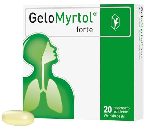 GeloMyrtol forte: Pflanzlicher Schleimlöser für akute und chronische Infektionen der oberen und unteren Atemwege mit Husten, Schnupfen und Druckkopfschmerz - ab 6 Jahren, 20 Kapseln