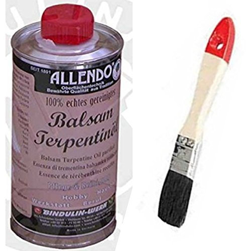 Balsam-Terpentinöl naturreines äther. Kiefernöl mehrfach rektifiziert inkl.1 Pinsel zum Auftragen von E-Com24 (250 ml)