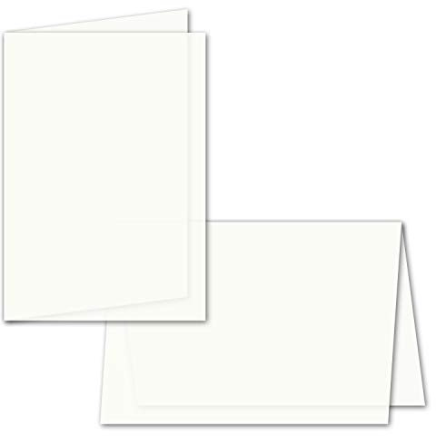 50x faltbares Einlege-Papier für DIN A5 Doppelkarten - transparent-weiß - 297 x 210 mm (210 x 148 mm gefaltet) - ideal zum Bedrucken mit Tinte und Laser - hochwertig Mattes Papier von Gustav NEUSER