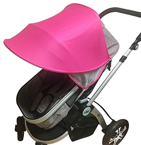 Pram Sun Shade Cover Universal Pushchair Sun Shade Stroller Awning Canopy Pram Sun Parasol Baby Buggy Sun Shield UV Protection Sun Cover Umbrella Windproof Waterproof for Baby Carrycots Carriages