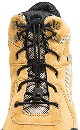 Lås-spetsar för stövlar (elastiska skosnören), Svart, En storlek