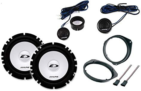 Kit de 4 haut-parleurs pour Fiat Grande Punto de qualité avec adaptateurs et supports haut-parleurs Alpine prédisposition avant