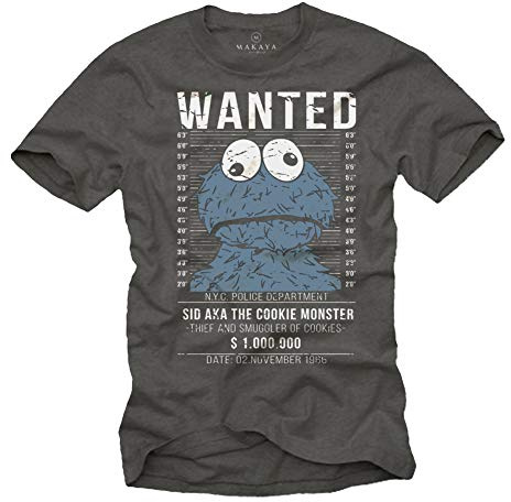 Camisetas Divertidas Hombre Manga Corta - Wanted Cookies Galletas
