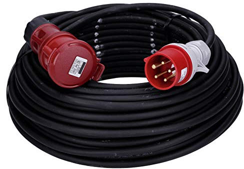 Voxura CEE-Kabel Verlängerungskabel Starkstromkabel 5-polig 400V H07RN-F 5G 1,5 16/5 16A IP44 Phasenwender Starkstrom 50m