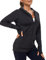AMZSPORT Damen Laufjacke Sportjacke Langarm Trainingsjacke Sweatjacke mit Tasche Für Fitness Yoga Sport, Schwarz M