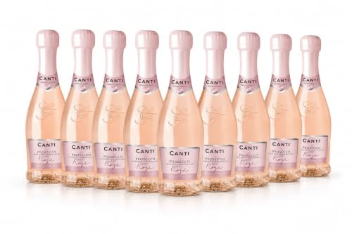 Canti - Prosecco D.O.C. Millesimato, Rose Sparkling Extra Dry, Wine Baby, Italian Glera and Pinot Noir Grape Varieties from Veneto, Fresh and Sweet Taste, 12 x 200 ml
